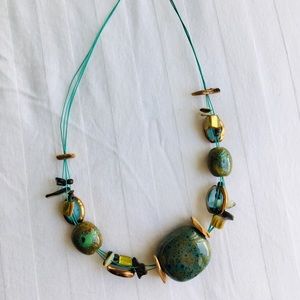 Beautiful teal gemstones necklace